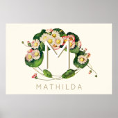 Art Nouveau Madeliefjeskrans Monogram om te Person Poster (Voorkant)