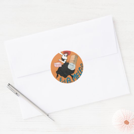  Art Nouveau Magazzini Italiani van Capiello Ronde Sticker (Envelop)