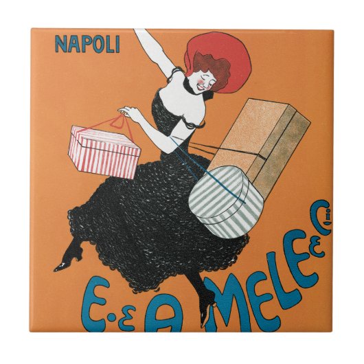  Art Nouveau Magazzini Italiani van Capiello Tegeltje (Voorkant)