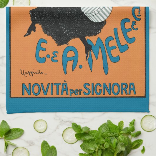  Art Nouveau Magazzini Italiani van Capiello Theedoek (Gevouwen)