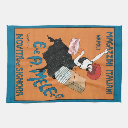  Art Nouveau Magazzini Italiani van Capiello Theedoek (Horizontaal)