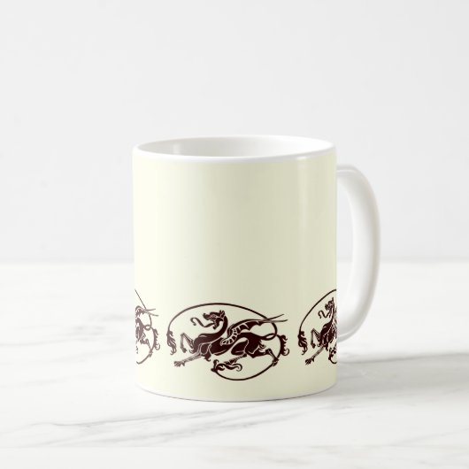 Art Nouveau Magical Dragon Design Koffiemok (Voorkant rechts)