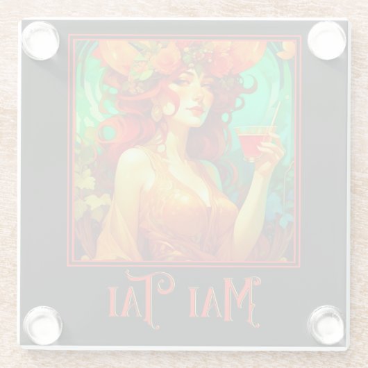 Art Nouveau Mai Tai Glazen Onderzetter (Achterkant)