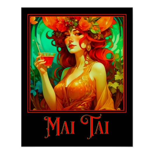 Art Nouveau Mai Tai Perfect Poster (Voorkant)