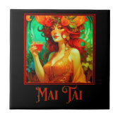 Art Nouveau Mai Tai Tegeltje (Voorkant)