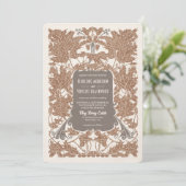 Art Nouveau Majestic Oak Wedding Kaart (Staand voorkant)