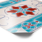 Art Nouveau Majolica Tegel Pattern Foto Afdruk (Hoek)