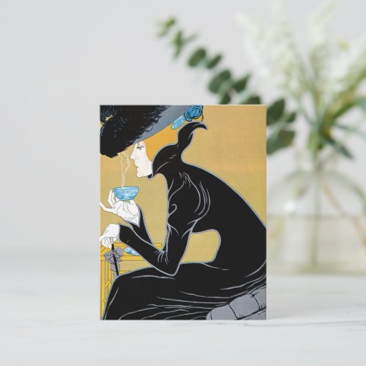 Art Nouveau, Marco Polo Tea Uitnodiging (Staand voorkant)