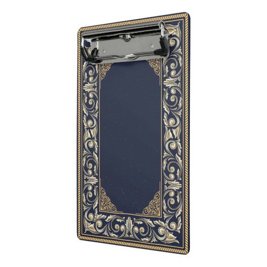 Art nouveau, marineblauw, goud, antiek, belle époq mini klembord (Angled2)