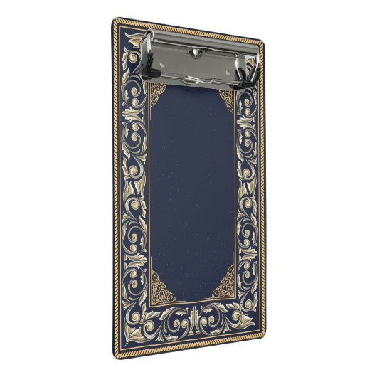 Art nouveau, marineblauw, goud, antiek, belle époq mini klembord (Schuin)