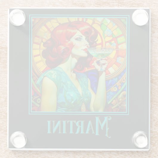 Art Nouveau Martini Glazen Onderzetter (Achterkant)