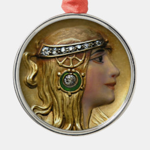 Art Nouveau Medallion Metalen Ornament