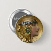 Art Nouveau Medallion Ronde Button 5,7 Cm (Voorkant /achterkant)