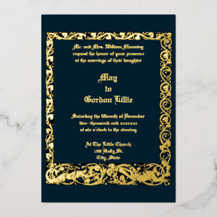 Art Nouveau-meermin rand bruiloft vintage Folie Uitnodiging