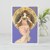 Art Nouveau Meisje door Alphonse Mucha Kaart (Staand voorkant)