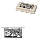 Art Nouveau Meisje Door Lily Pond Rubberstempel (Gestempeld)