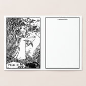  Art Nouveau Meisje in het bos Vogels Folie Kaarten (Binnen)