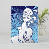 Art Nouveau Meisje met een stralende ster Folie Feestdagenkaart (Staand Voorkant)