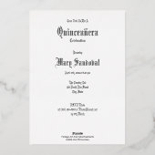 Art Nouveau Meisje Met Schitterende Ster Quinceañe Folie Uitnodiging (Achterkant)