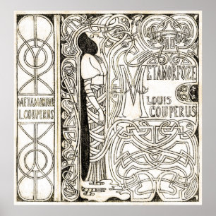 Art Nouveau Meisje Metamorfoze Poster