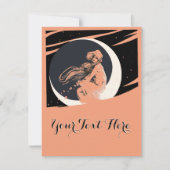  Art Nouveau Meisje Op Halve Maan Sjabloon (Voorkant)