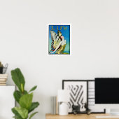 Art nouveau meisje  poster (Thuiskantoor)