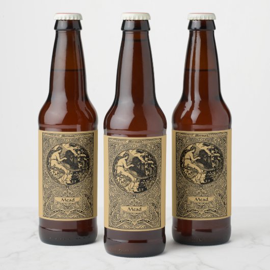  Art Nouveau Mermaid Bier Etiket (Flessen)