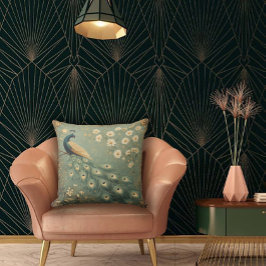 Art Nouveau met pauwen en bloemen uit vervlogen ti Kussen