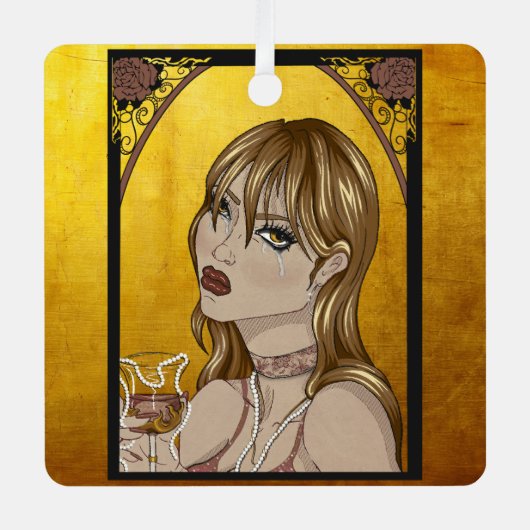 Art nouveau metalen ornament (Voorkant)