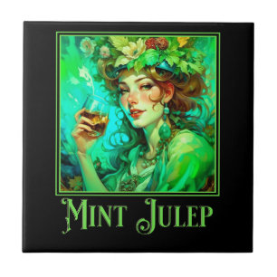 Art Nouveau Mint Julep Tegeltje