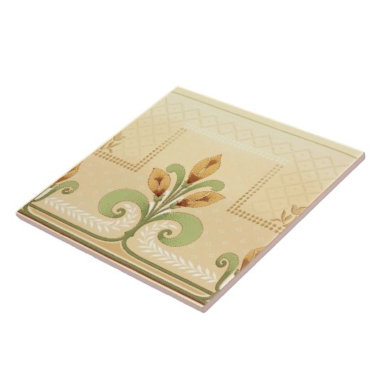Art Nouveau Missie Stijl Bloemen Boeket Frieze Tegeltje (Zijkant)