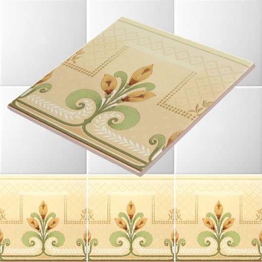 Art Nouveau Missie Stijl Bloemen Boeket Frieze Tegeltje