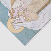 Art Nouveau Moeder Dochter Vrouw Maan Decoupage Tissuepapier (Detail)