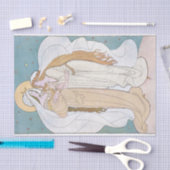 Art Nouveau Moeder Dochter Vrouw Maan Decoupage Tissuepapier (Craft)