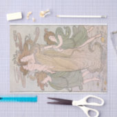 Art Nouveau Moeder Kinderen Zee Queen Decoupage Tissuepapier (Craft)