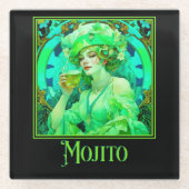 Art Nouveau Mojito Glazen Onderzetter (Voorkant)