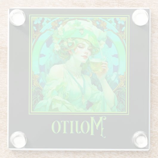 Art Nouveau Mojito Glazen Onderzetter (Achterkant)