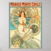 Art Nouveau Monaco Monte Carlo door Alphonse Mucha Poster (Voorkant)