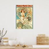 Art Nouveau Monaco Monte Carlo door Alphonse Mucha Poster (Keuken)