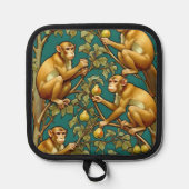 Art Nouveau Monkey Pot Holder Pannenlap (Voorkant)
