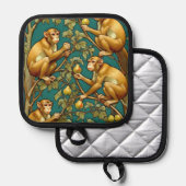 Art Nouveau Monkey Pot Holder Pannenlap (Voorkant / Achterkant)