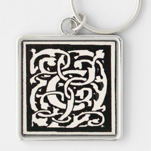 Art Nouveau Monogram C Letter Oud Sleutelhanger