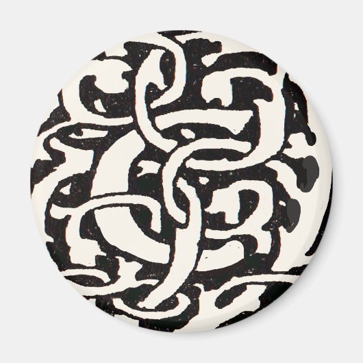 Art Nouveau Monogram C Lettertype Magneet (Voorkant)