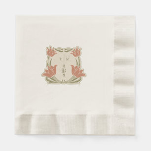 Art Nouveau Monogram Initialen Tafeldecor Servet