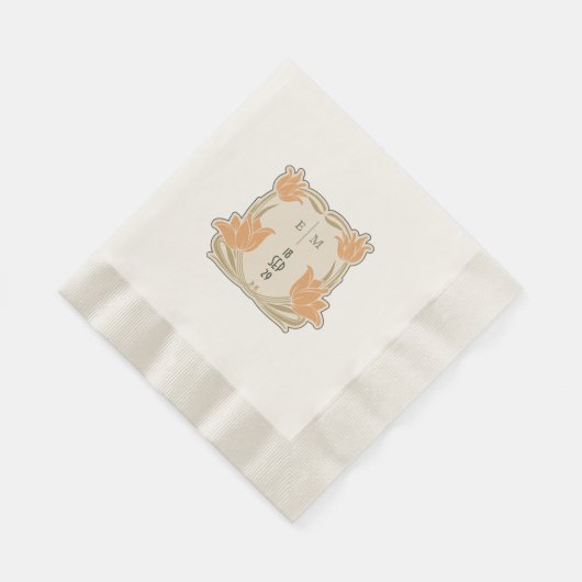 Art Nouveau Monogram Initialen Tafeldecor Servet (Hoek)
