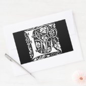 Art Nouveau monogram L Vintage  Rechthoekige Sticker (Envelop)
