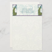 Art Nouveau Monogram Pauw Stationery Briefpapier (Voorkant / Achterkant)