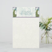 Art Nouveau Monogram Pauw Stationery Briefpapier (Staand voorkant)