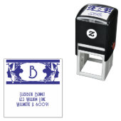 Art Nouveau Monogram Retouradres Zelfinktende Stempel (In situ)