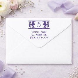 Art Nouveau Monogram Retouradres Zelfinktende Stempel
